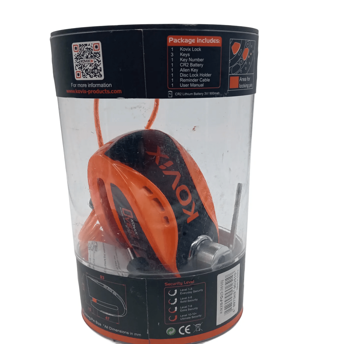 Kovix KNX-6 Orange Alarm Disc Brake Lock – In Box  (WR1345326)