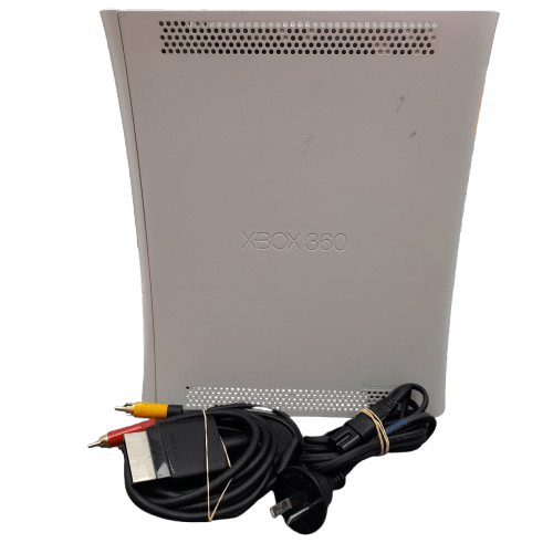 Microsoft Xbox 360 White With x2 Cables No Power Cord Or Controller