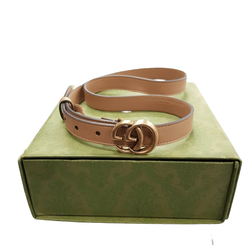 Genuine Gucci Leather 80cm Belt With Canvas Bag And Authentication