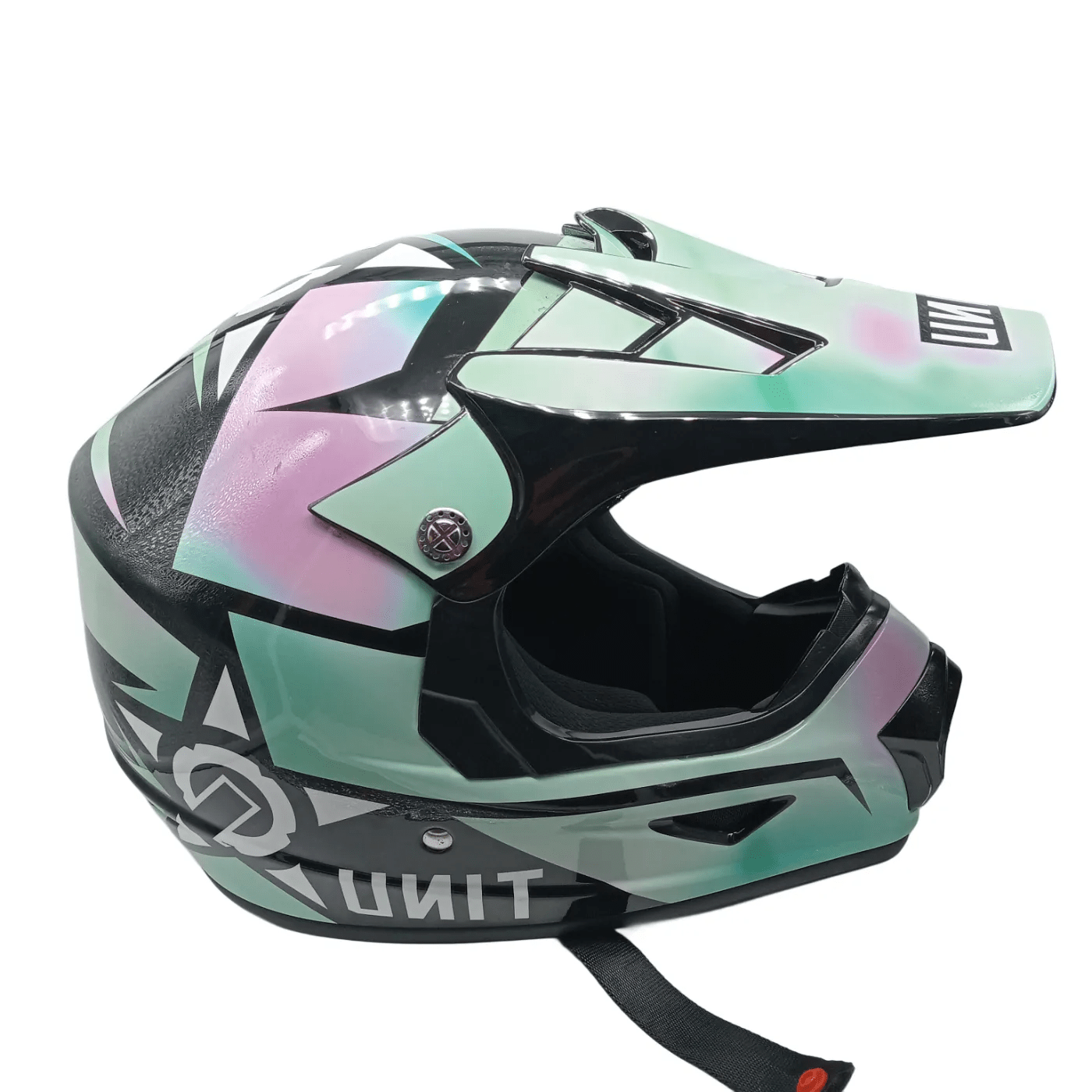 UNIT Riders Youth Helmet Sky High PC-7 Black/Purple/Teal (WR 1351366)