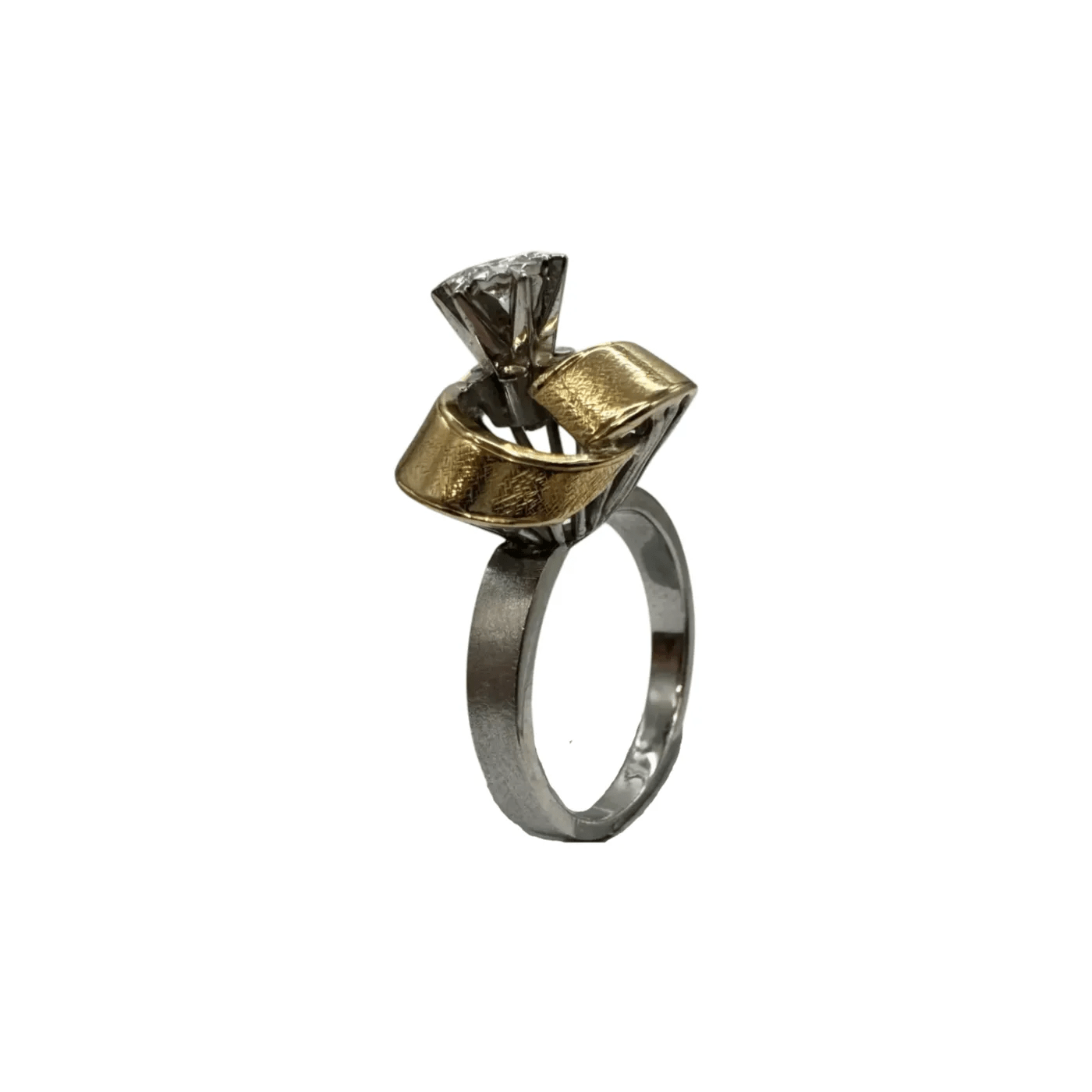 Ladies 18ct White & Yellow Gold Single Diamond Ring 0.15ct TDW K 1/2 5 1/2 With Valuation (WL 1316846)