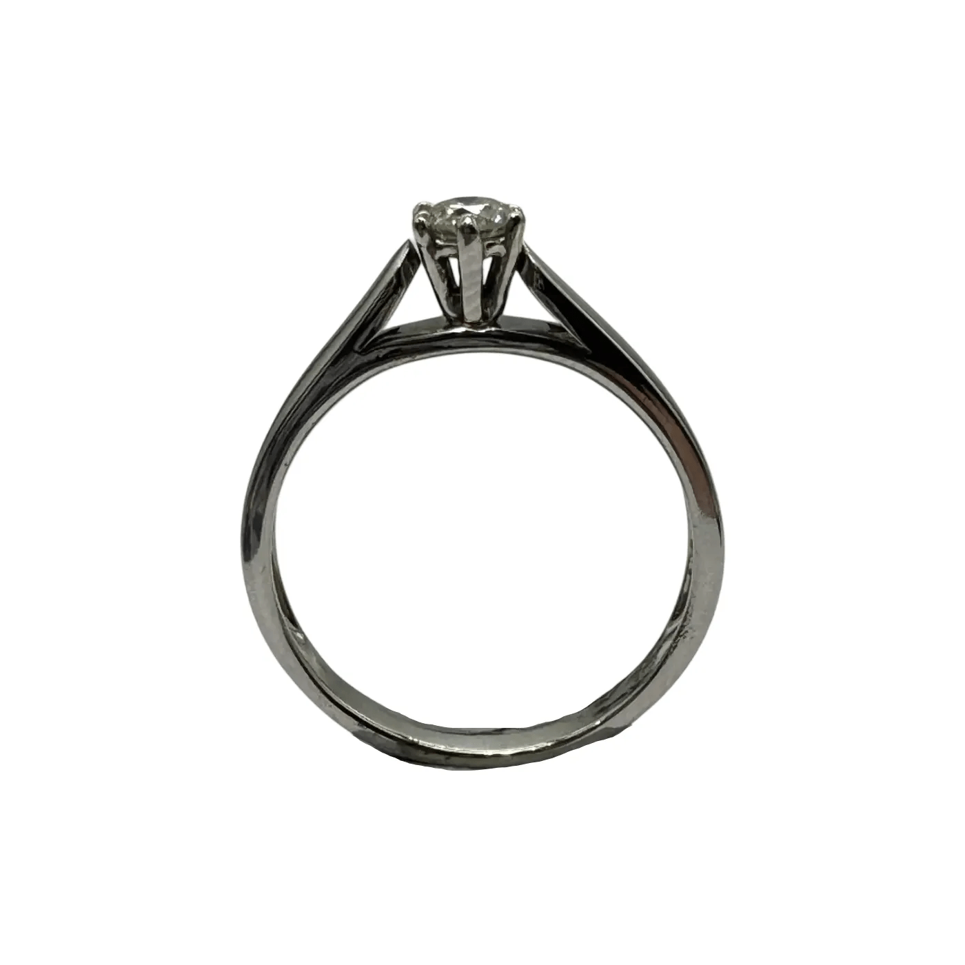 Ladies 9ct White Gold Brilliant Cut Solitare Diamond Ring M 6 1/4 with Valuation – WL