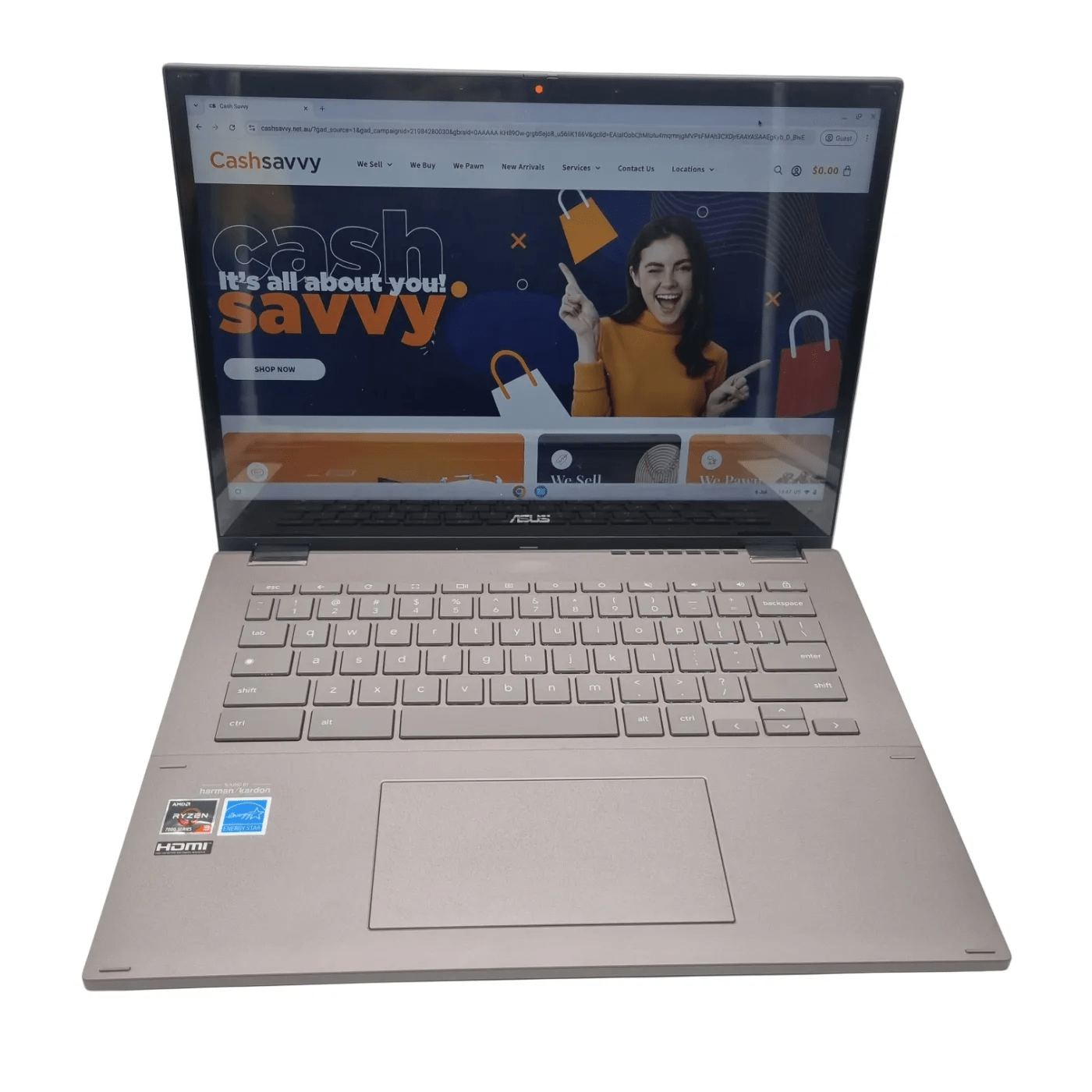ASUS Chromebook Plus Flip CM3401 – 14” Touchscreen 2-in-1 Laptop With Charger (WR 1346823)