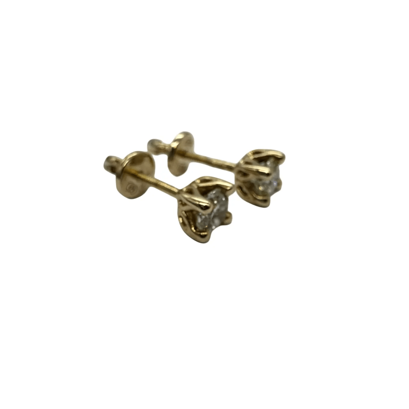 Ladies 9ct Yellow Gold Single Stone Diamond Stud Earrings 0.52ct TDW with Valuation – WL 1318969