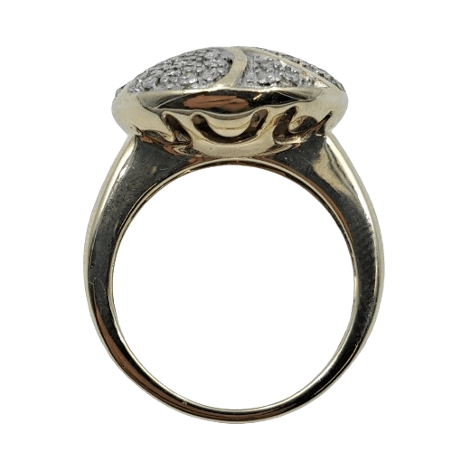 Ladies 9ct Yellow Gold Diamond Ring 8.71 Grams 54 Diamonds With Evaluation Size P