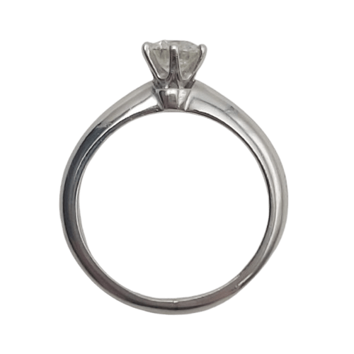 Tiffany & Co. Platinum Solitaire Ring – 0.52ct H/VS1 Diamond – Size 51 – Valued at $8,250 – With Certificate