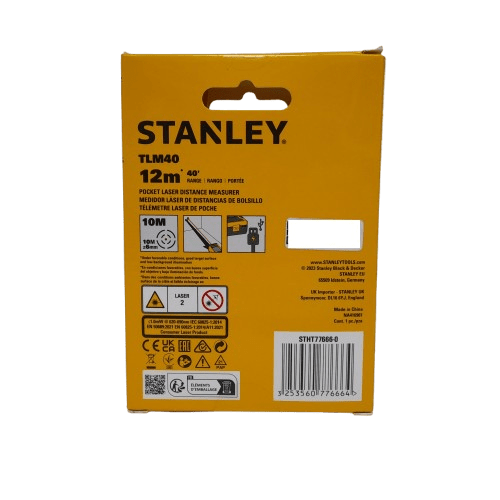 Stanley TLM40 Pocket Laser Distance Measurer Like New (JN)