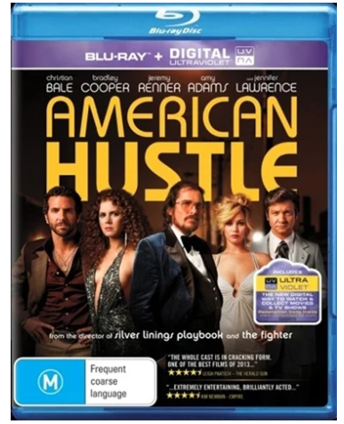 American Hustle Blu Ray + Digital Ultraviolet – Very Good Condition