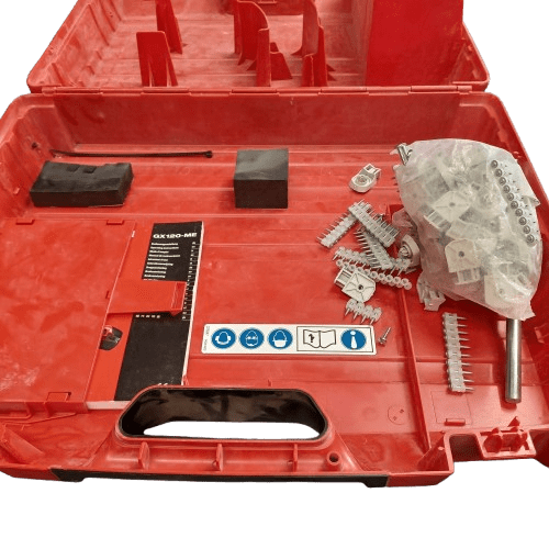 Hilti GX 120-ME Gas Powered Actuated Fastener Nail Gun + Case + Nails *Covered In Pink Spray Paint* (WR 1343196)