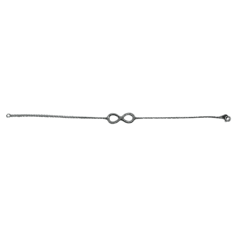 Ladies 18ct White Gold Grain Set Figure 8 Diamond Bracelet 18.00cm 0.15ct TDW With Valuation (MR)