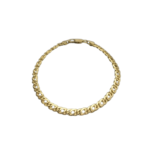 18ct Yellow Gold Cat’s Eye Link Bracelet 11.4g 19cm