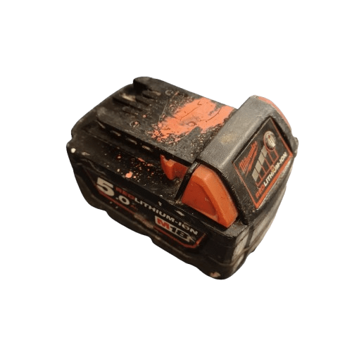 Milwaukee 18V Red Lithium-Ion M18B5 Battery, Used Condition, Spraypaint On Top