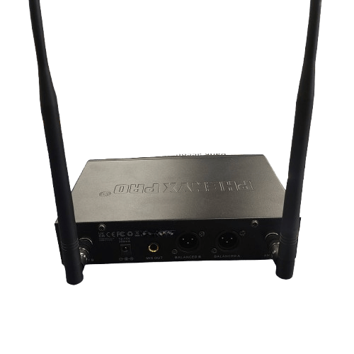 Phenyx Pro PTU-52-2H Wireless UHF Microphone System, Black, Very Good Condition With Hard Case, 2x Mic, Euro PSU, 2x Audio Technica Headphones