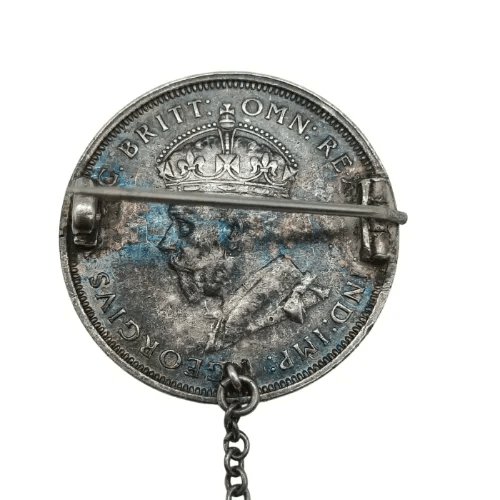 Australian 1927 Silver Florin Coin – Attached to Pin