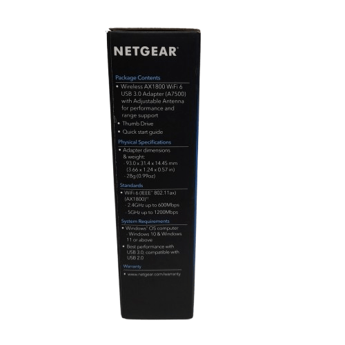 Netgear Nighthawk AX1800 USB to WiFi 6 Adaptor Like New (JN)