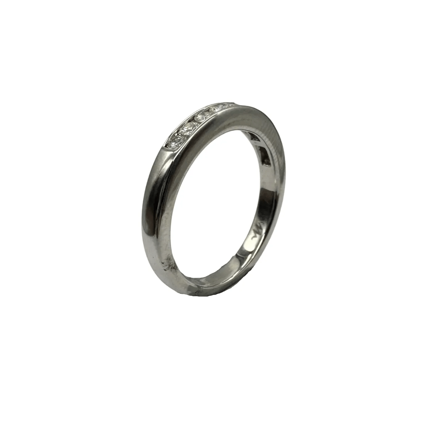 Ladies 18ct White Gold 10 Stone Synthetic Moissanite Ring K 1/2 5 1/2 With Valuation (WR 1306864)