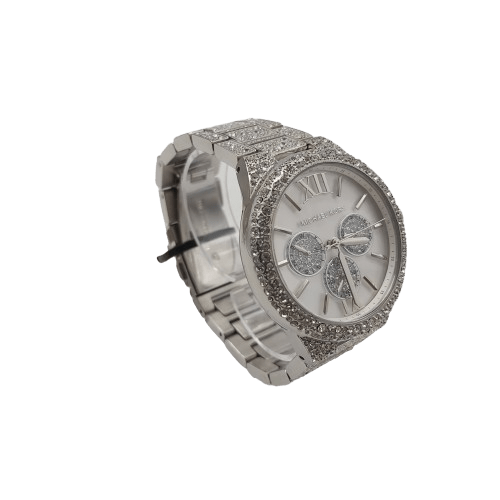 Ladies Michael Kors Iced Watch MK-6957 Silver With Box And Spare Link – Not Ticking
