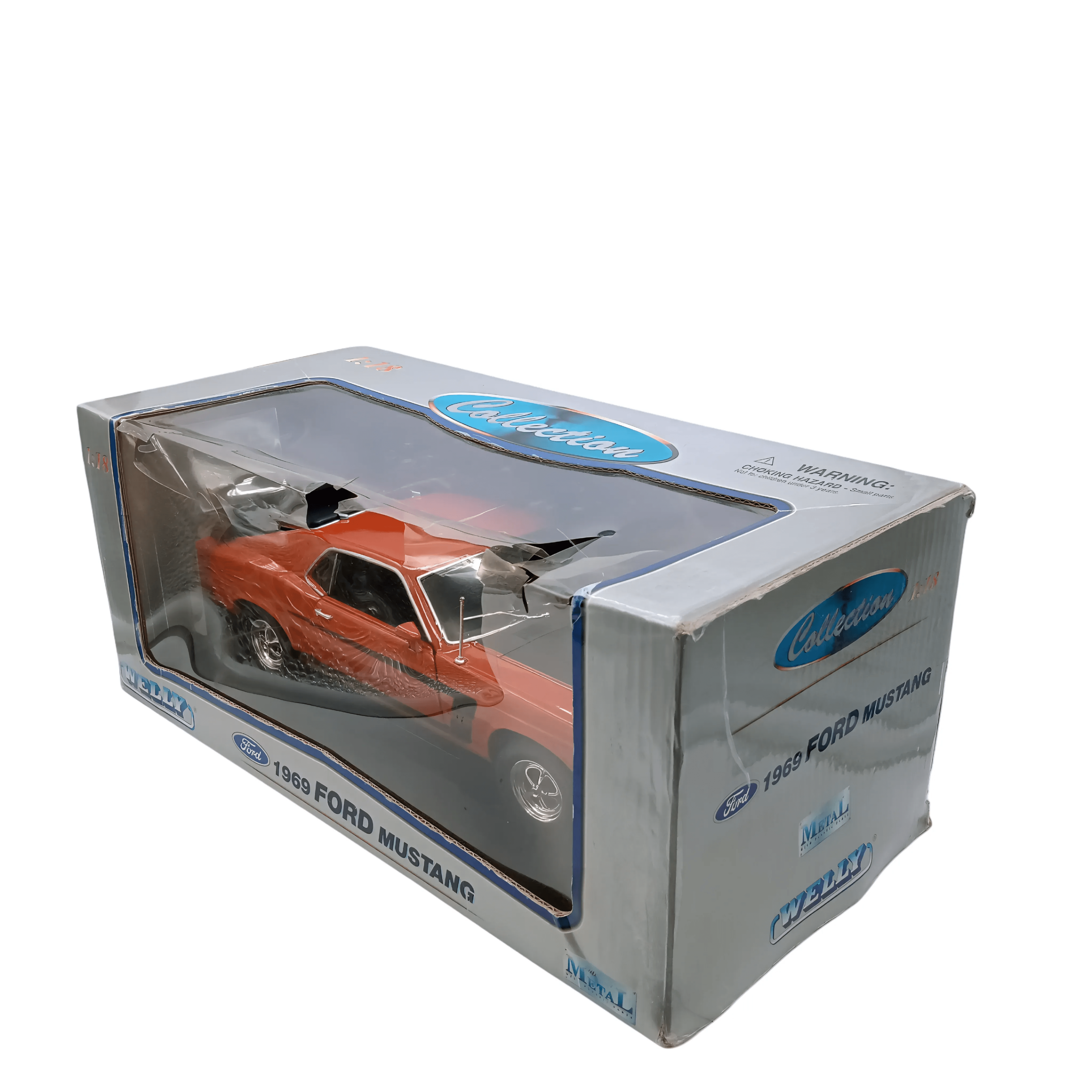 Welly 1969 Ford Mustang Die-Cast Model Car – Orange/Black  (WR 1346722)