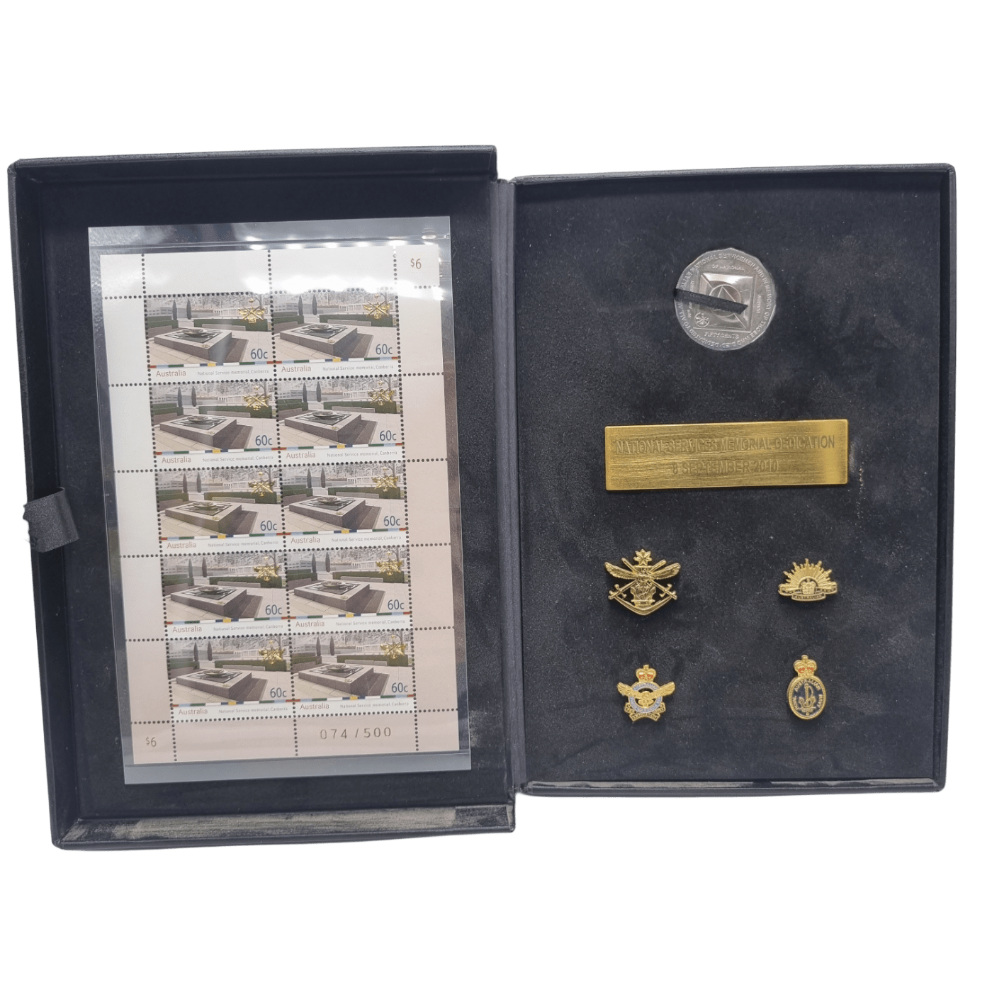 National Service Pin Set – Memorial Dedication Edition (074/500) + 4 Pins + 2011 Remeberance Coin  (WR 1342532)