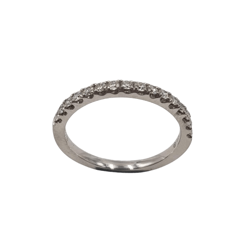 Ladies 18ct White Gold Round Brilliant Cut Claw Set Diamond Band 0.32ct TDW M With Valuation