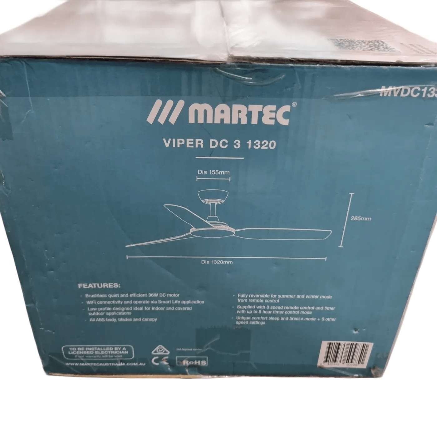 Martec Cooling Viper DC 31320 Ceiling Fan New In Box (WR)
