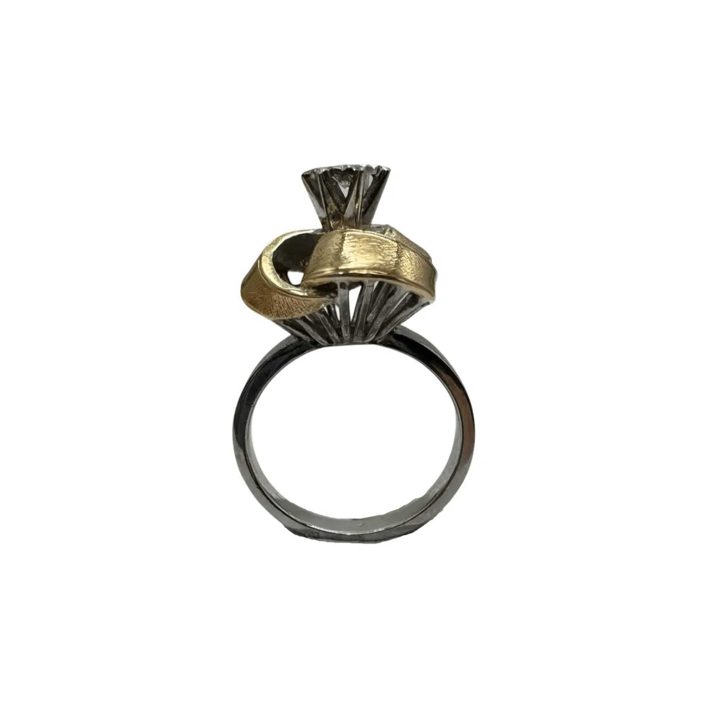 Ladies 18ct White & Yellow Gold Single Diamond Ring 0.15ct TDW K 1/2 5 1/2 With Valuation (WL 1316846)