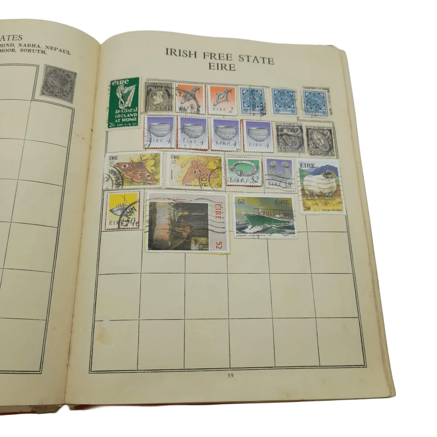 Global Stamp Album Red Book With Stamps From Varying Countries Including: Australia, New Zealand, Bulgaria, Canada, Czech, Denmark, France, UK, Asia, Hungary, Ireland etc (WR 1350167)