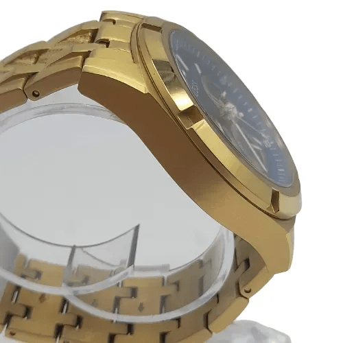 Guess Resistance Gold Multi-Function Blue Faced Watch With Bracelet GW0714G2