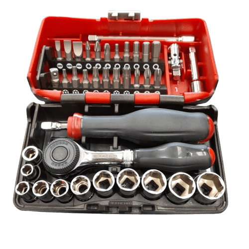 Facom 38-Piece Metric 1/4 in Standard Socket/Bit Set with Ratchet