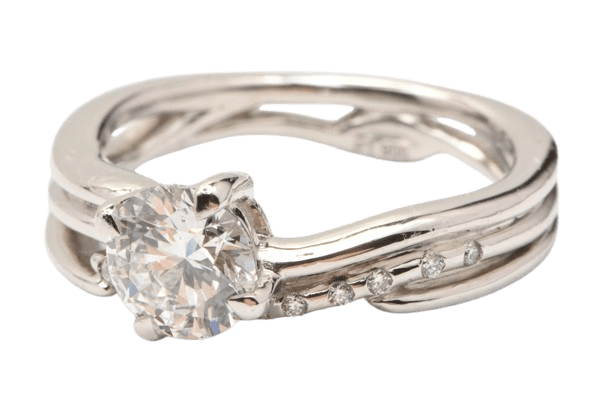 Ladies Platinum Round Brilliant Cut Diamond Cross Over Wire Wave Style Ring 0.94ct TDW K With Valuation (MR)