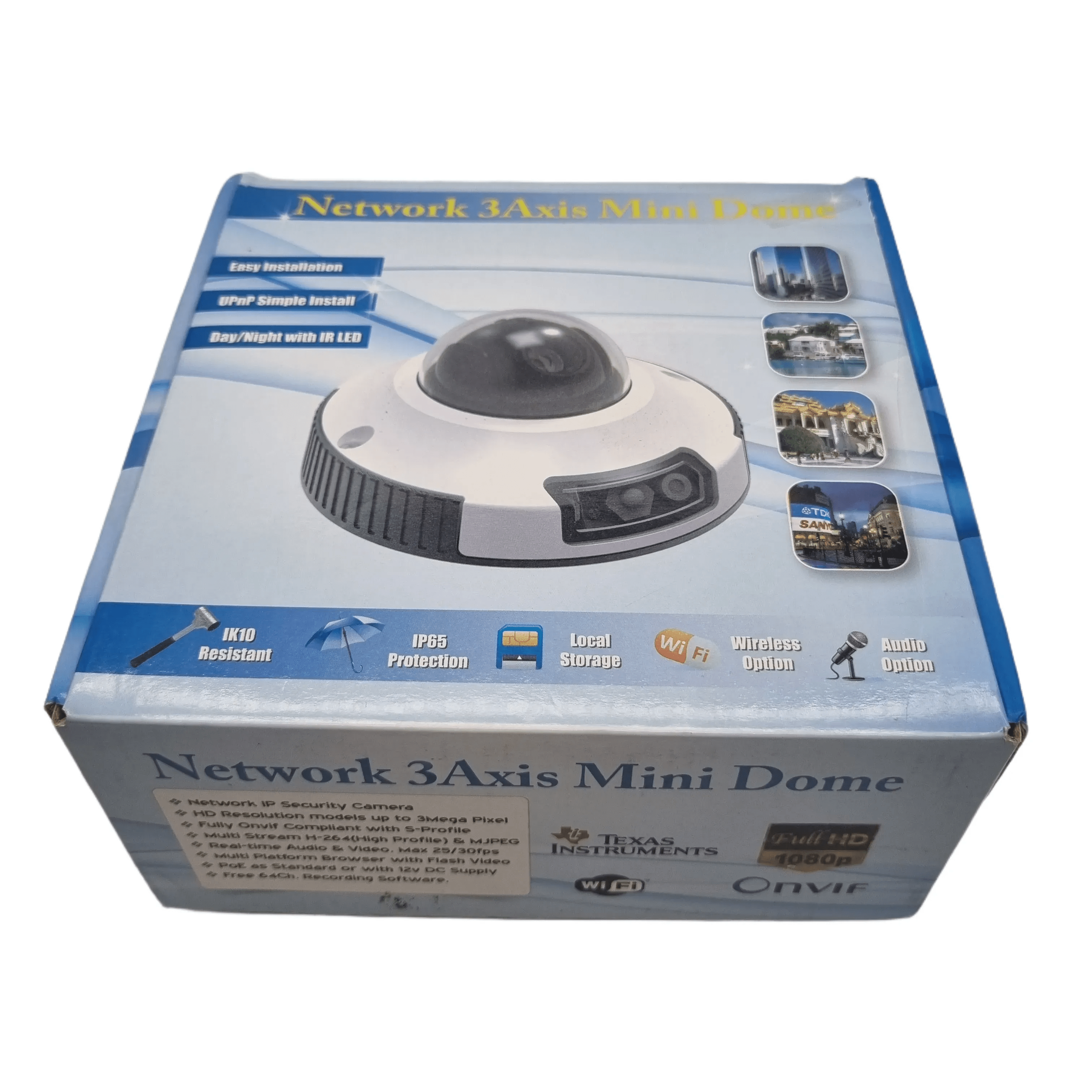 Onvif SN-IPV54/14ZDR Day/Night Mini Vandal Dome Camera With IR LED In Box + Cables