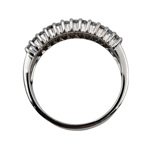 Unisex 18ct White Gold Diamond Ring with 46 Diamonds 1.00CT TDW 7.07 Grams With Valuation