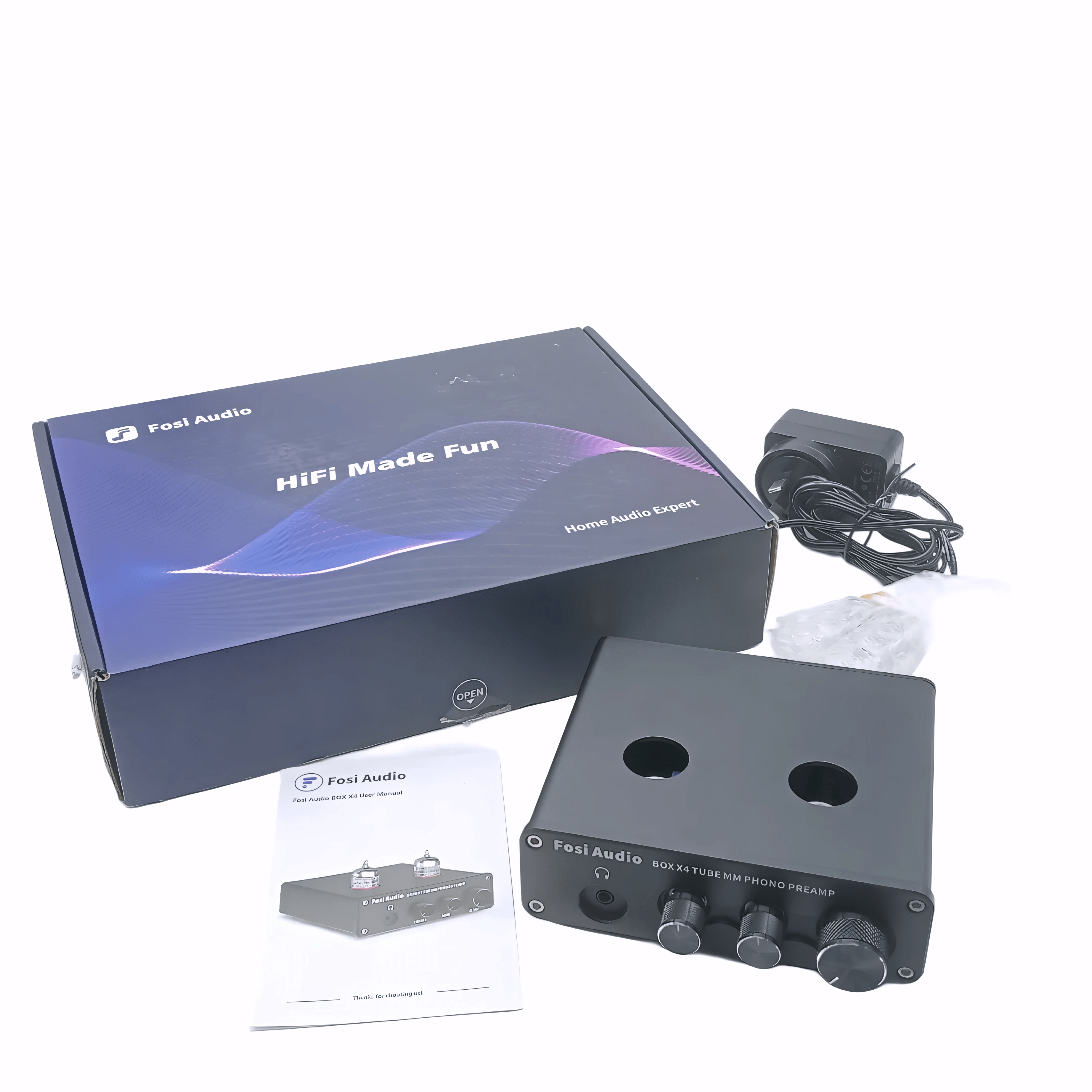Fosi Audio AMP BOX X4 – 4-Channel Mini Power Amplifier with Box and Charger (WR 1344885)