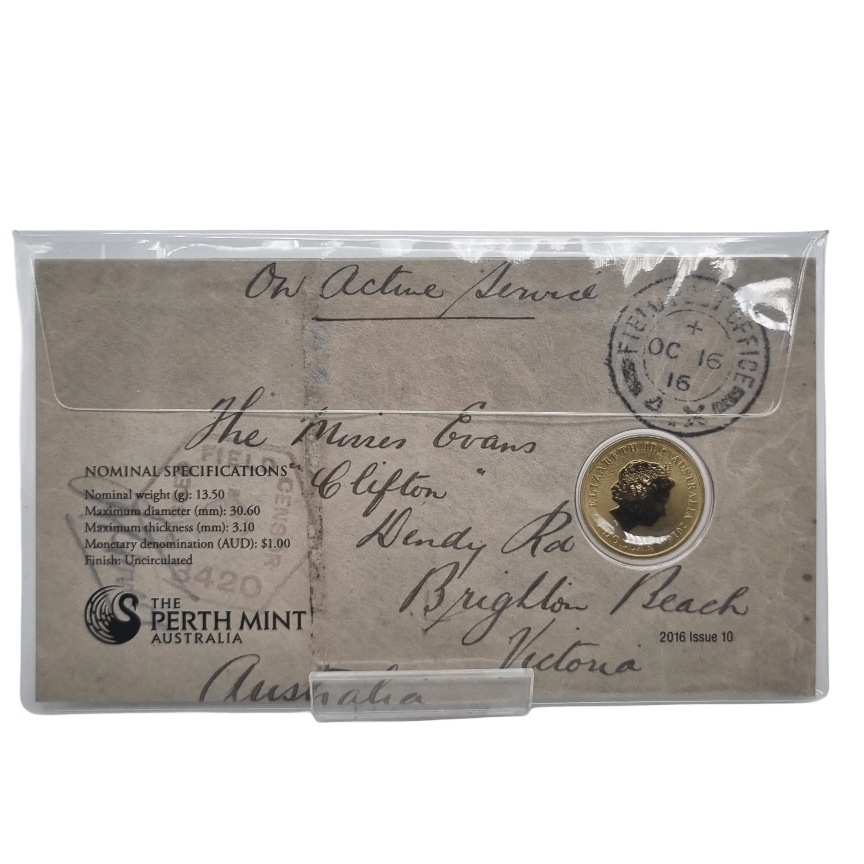 2016 $1 Postmen of WWI Coin Cover PNC