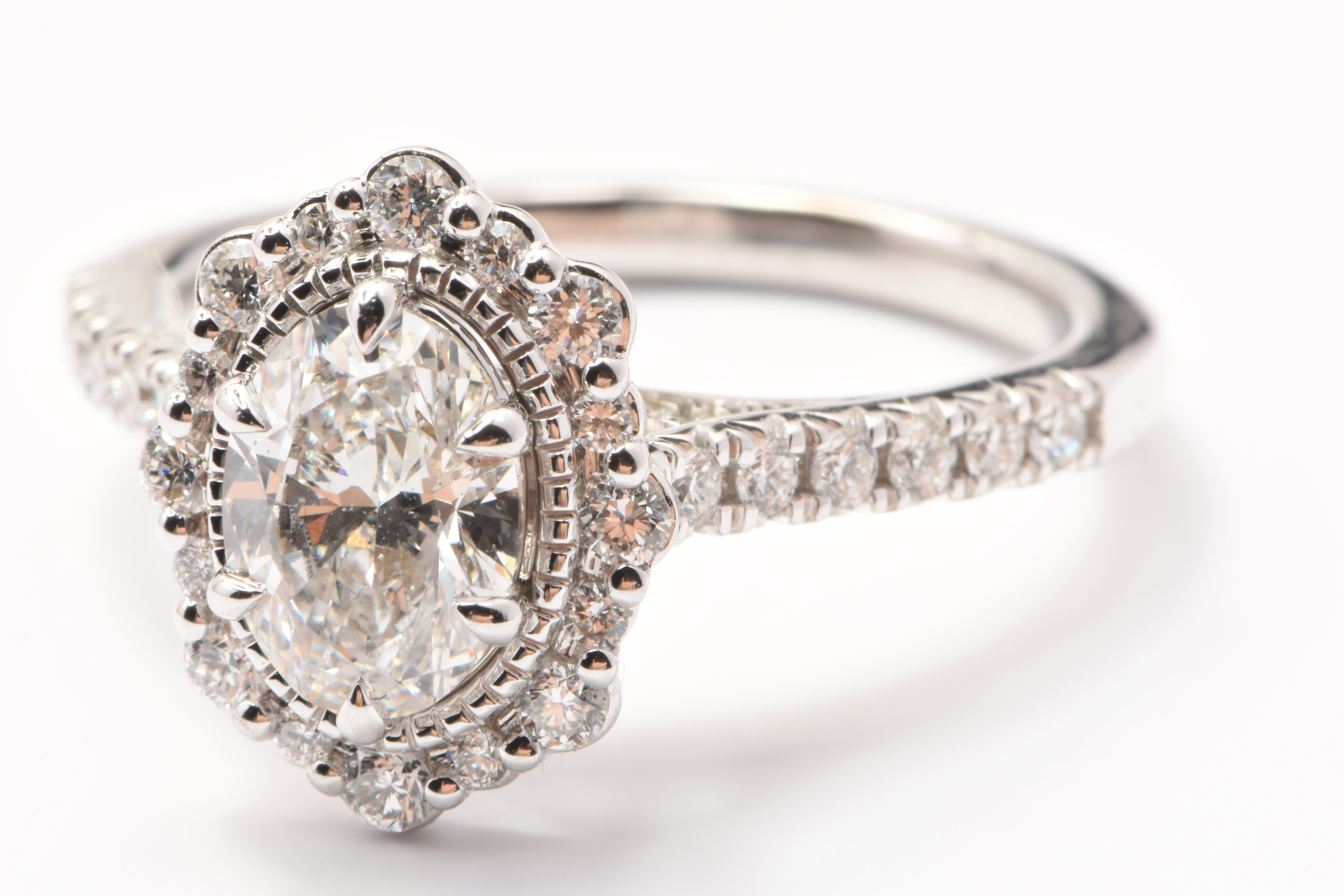 Ladies 18ct White Gold 57 Lab Grown Diamond Cluster Ring 1.51ct TLDW M 6 1/4 with Valuation – WL 1316536