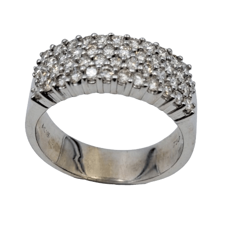 Unisex 18ct White Gold Diamond Ring with 46 Diamonds 1.00CT TDW 7.07 Grams With Valuation
