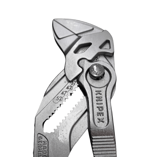Knipex Plier Wrench, 250 mm Overall, Angled, Bent, Flat, Straight Tip, 52mm Jaw