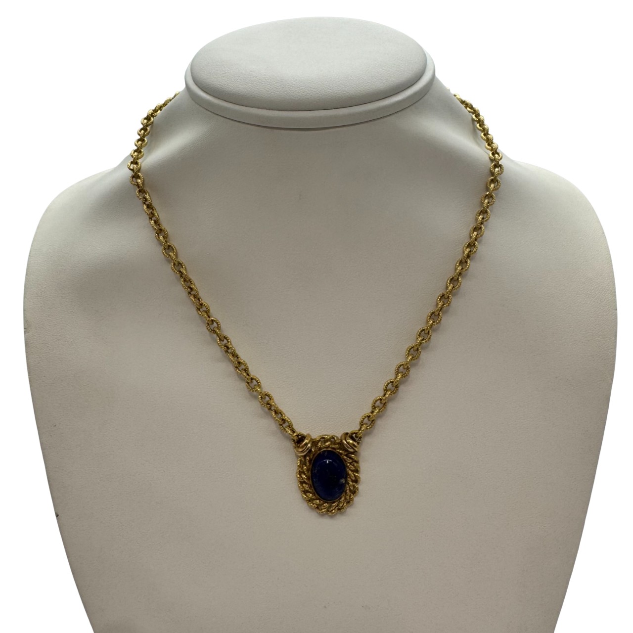 Ladies 18ct Yellow Gold Single Stone Lapis Lazuli Necklet 44cm with Valuation – WL 1317070
