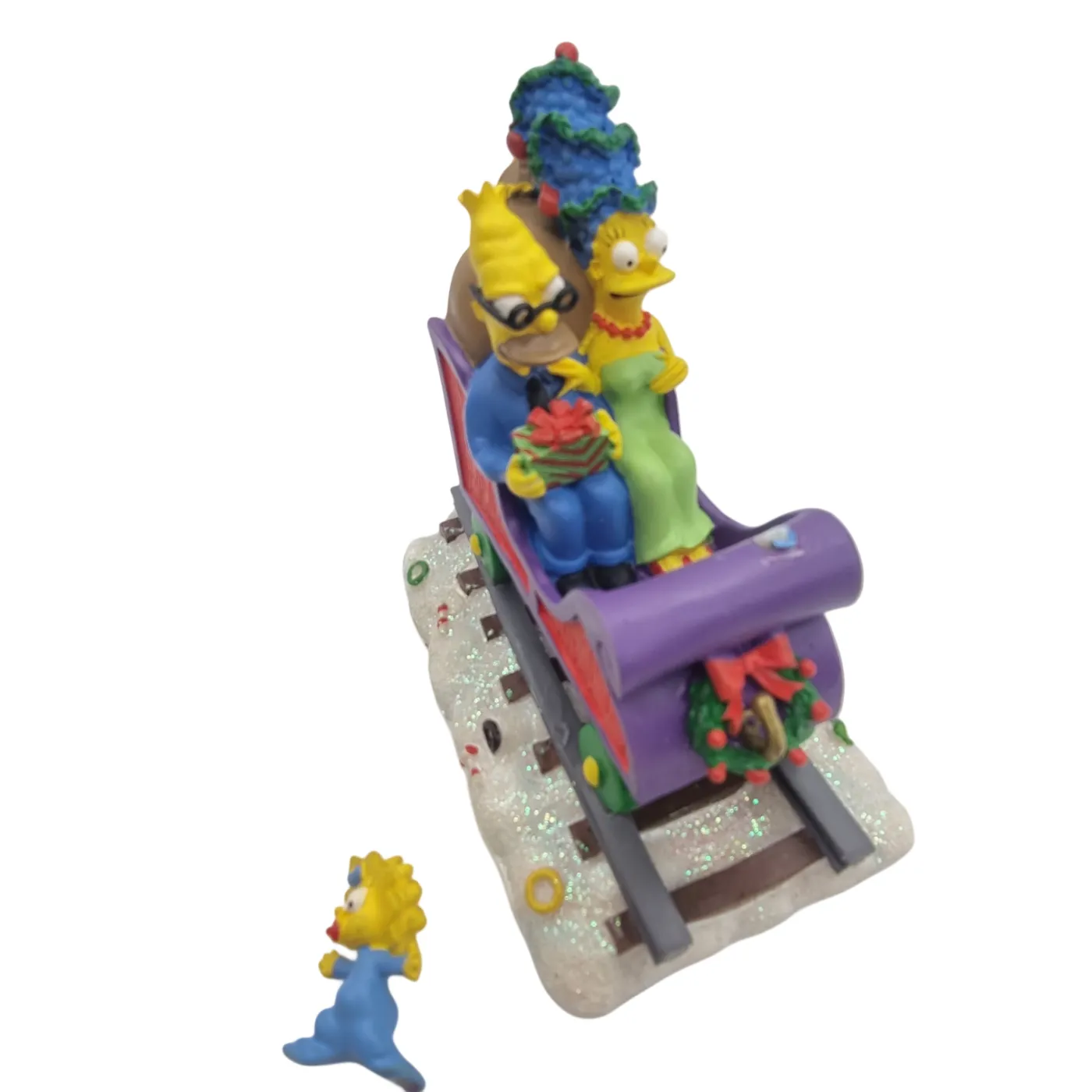 THE SIMPSONS SCULPTURE: ALL ABOARD FOR THE CHRISTMAS EXPRESS  Issue 4808C – With COA * Broken Part