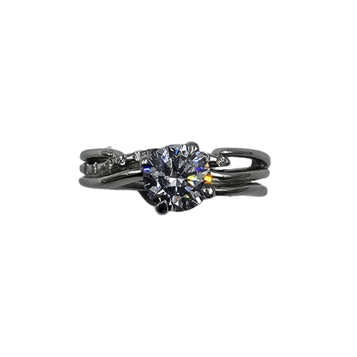 Ladies Platinum Round Brilliant Cut Diamond Cross Over Wire Wave Style Ring 0.94ct TDW K With Valuation (MR)