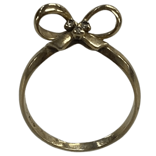 Ladies 9ct Yellow Gold Bow Ring Size 6