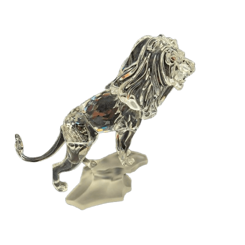Swarovski Crystal ” LION ON A ROCK” Comes in Box