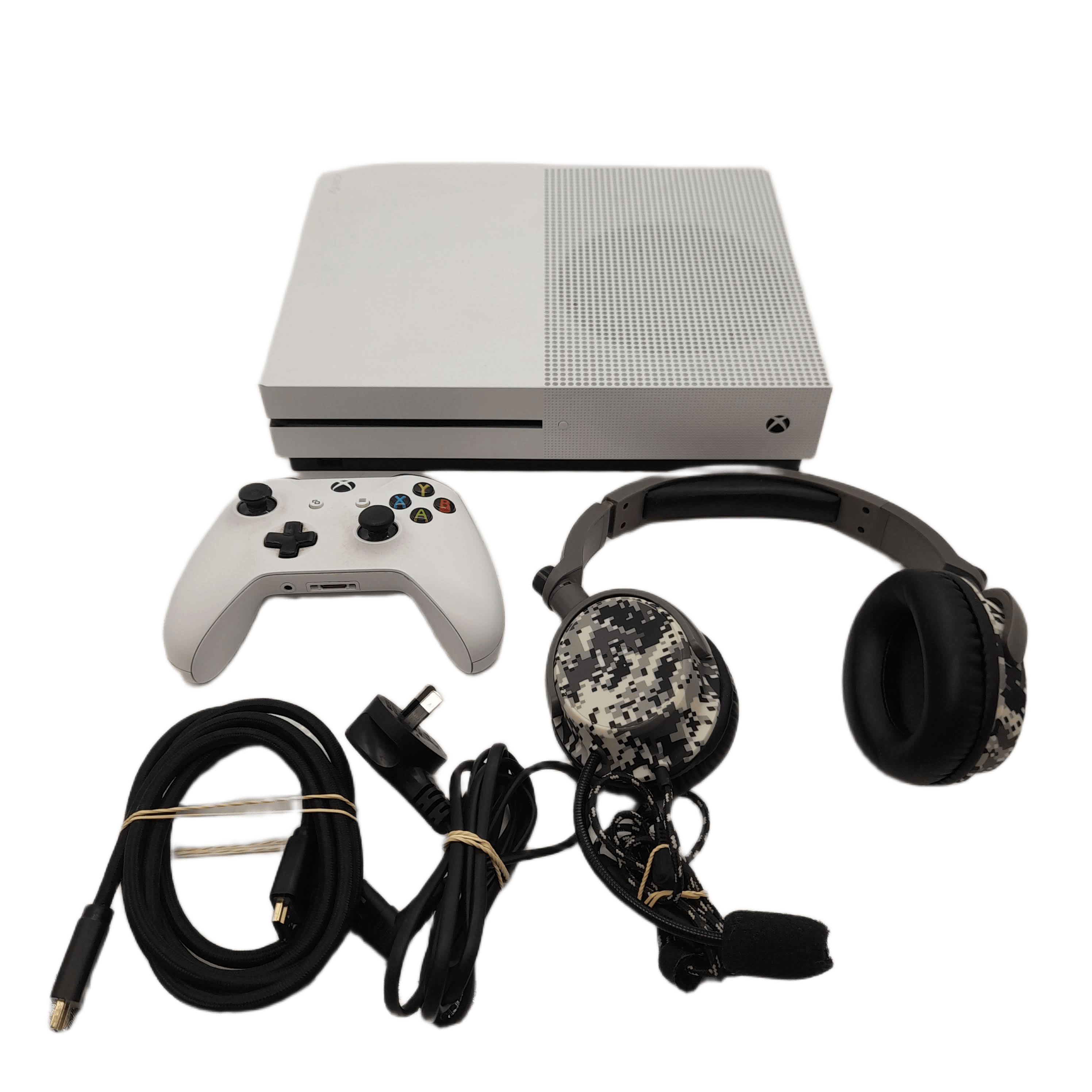 Microsoft Xbox One S 1681 1TB Console + Controller + Power + HDMI + Headset (WR 1346077)
