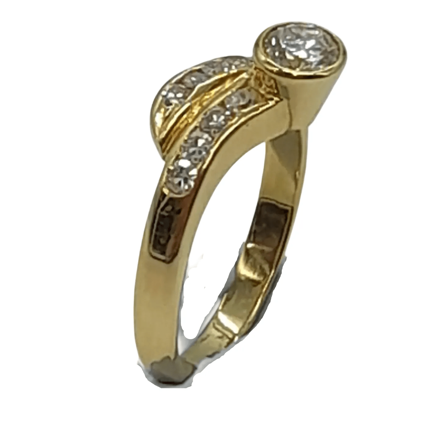 Ladies 18ct Yellow Gold 11 Stone Diamond Ring 0.41 TDW H 4 With Valuation
