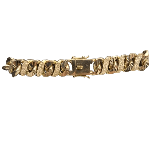 9ct 180.3gms 60cms 10mm Gold Cuban Link Chain – Iced Textured Design (NA)