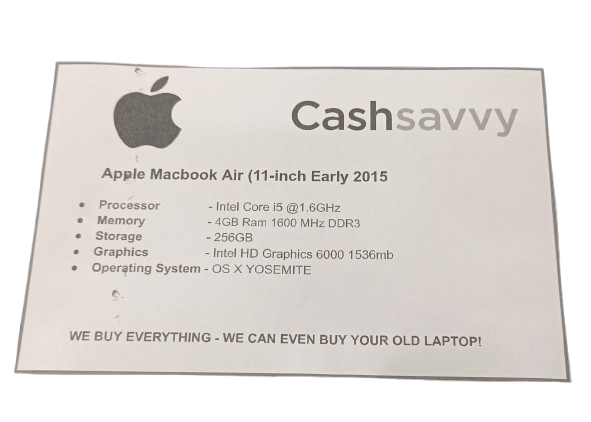 Apple Macbook Air 11-inch Early 2015 No Charger