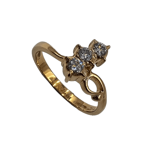 Ladies 22ct Yellow Gold Illusion Set Brilliant Cut Diamond Dress Ring 0.26ct TDW M With Valuation (MR)