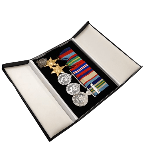 Replica WW2 Pacific 5 Medal Group in Display Case