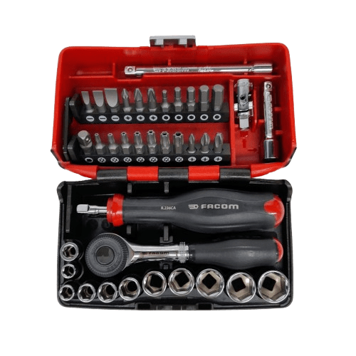 Facom R.360NANOPB 38Pce Metric 1/4 in Standard Socket/Bit Set with Ratchet Like New