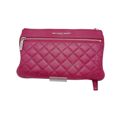Michael Kors Selma Zip Clutch Quilted Pink